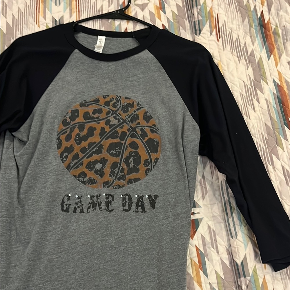 Bella Canvas Game Day Gray and Black T-Shirt